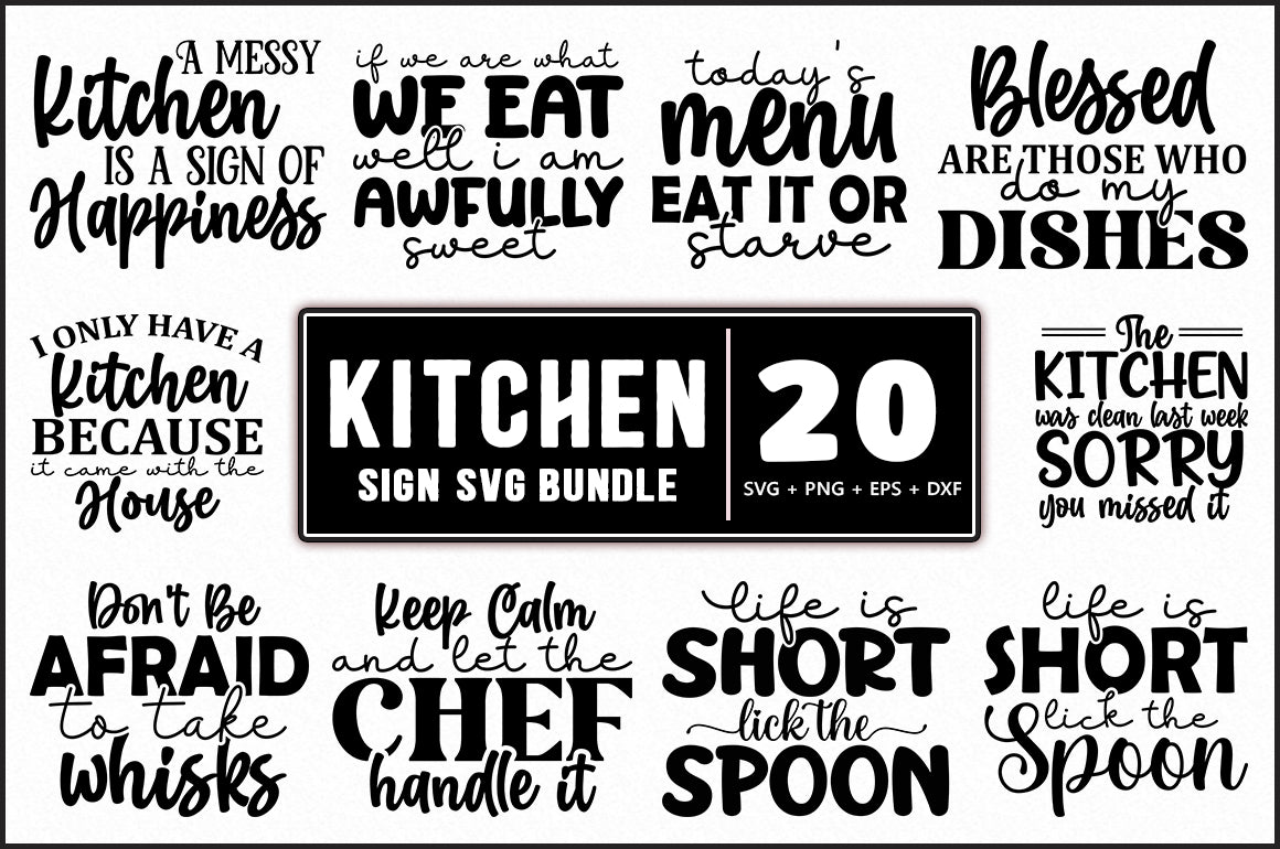 Funny kitchen Sign SVG Bundle, kitchen SVG Bundle - 20 Designs